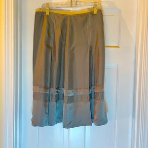 Grey Silk a-line / 4 pleat skirt